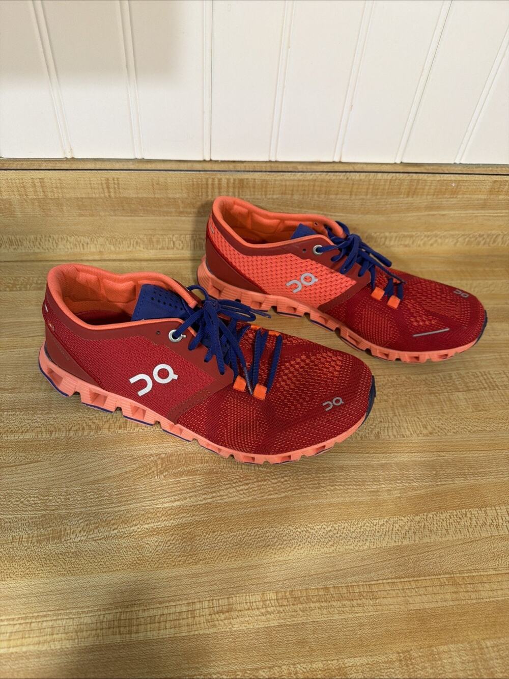 On Cloud X Running Shoes Womens Size 7 Red Sneakers Athletic Swiss